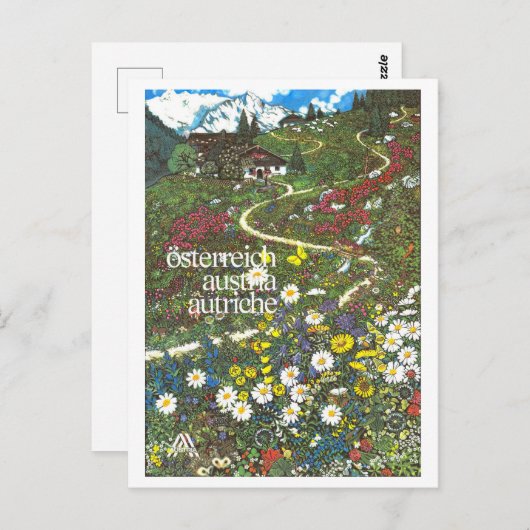 Oostenrijk Bergen Travel Poster Briefkaart (Voorkant / Achterkant)