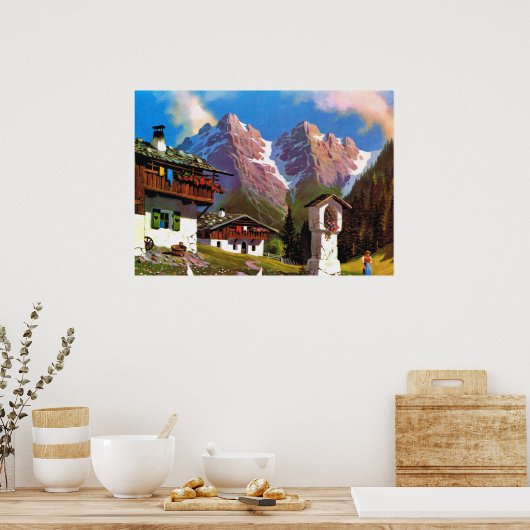  Oostenrijk, Bildstock, Tirolean, dorp Poster (Keuken)