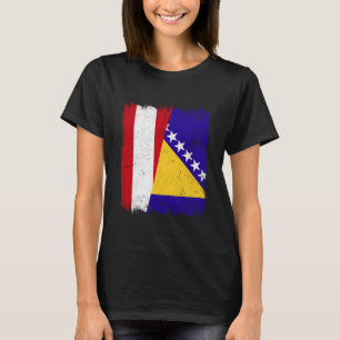 Oostenrijk Bosnië en Herzegovina Half Vlag T-shirt