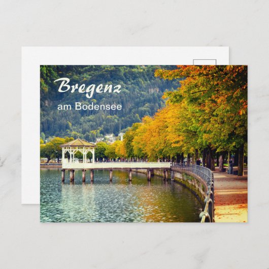 Oostenrijk Bregenz am Bodensee in de herfst Briefkaart (Voorkant / Achterkant)