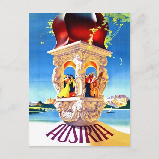 Oostenrijk, Donauwals, vintage-reizen Briefkaart (Voorkant)
