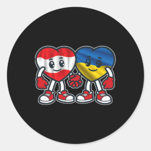 Oostenrijk en Oekraine hechten vriendschap Ronde Sticker