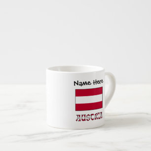 Oostenrijk en Oostenrijkse vlag met uw naam Espresso Kop