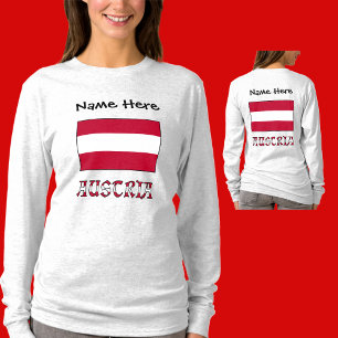 Oostenrijk en Oostenrijkse Vlag Persoonlijke Dames T-shirt