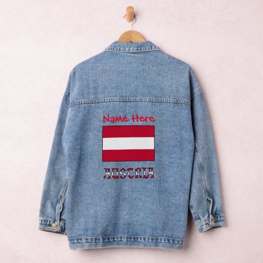 Oostenrijk en Oostenrijkse vlag rode personalisati Denim Jacket (Hangar)