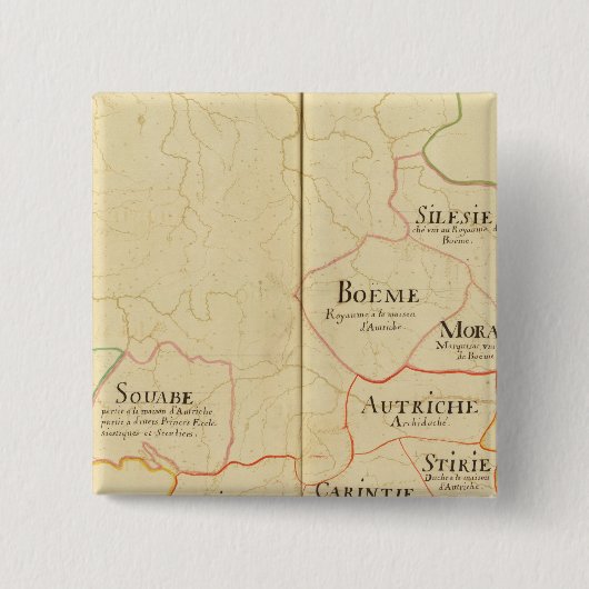 Oostenrijk en Tsjechië Vierkante Button 5,1 Cm (Voorkant)