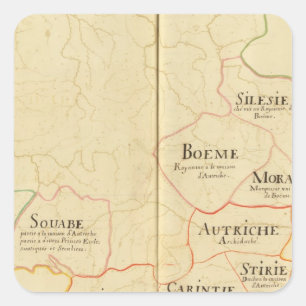 Oostenrijk en Tsjechië Vierkante Sticker