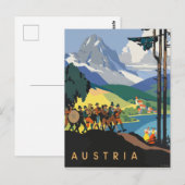 Oostenrijk Europa Vintage Travel Briefkaart (Voorkant / Achterkant)