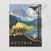Oostenrijk Europa Vintage Travel Briefkaart (Voorkant)