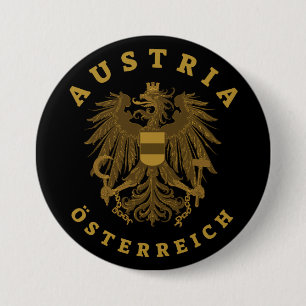 Oostenrijk Faux gouden wapen Ronde Button 7,6 Cm