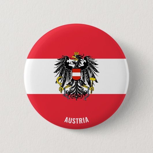 Oostenrijk Flag Charming Patriotic Ronde Button 5,7 Cm (Voorkant)