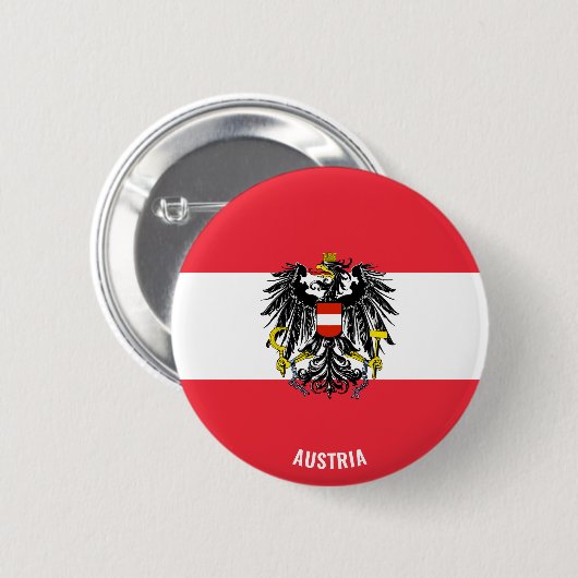 Oostenrijk Flag Charming Patriotic Ronde Button 5,7 Cm (Voorkant /achterkant)