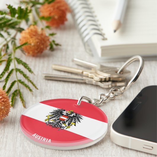 Oostenrijk Flag Charming Patriotic Sleutelhanger (Voorkant Rechts)