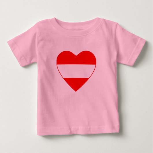Oostenrijk Flag Hart T-shirt (Voorkant)