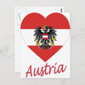 Oostenrijk Flag Heart Briefkaart (Voorkant / Achterkant)