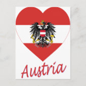 Oostenrijk Flag Heart Briefkaart (Voorkant)