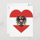 Oostenrijk Flag Heart Briefkaart (Voorkant / Achterkant)