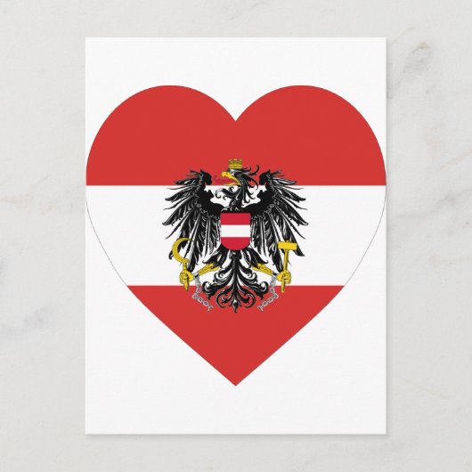 Oostenrijk Flag Heart Briefkaart (Voorkant)