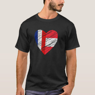 Oostenrijk Frankrijk Hart Franse vlag Oostenrijkse T-shirt
