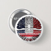 Oostenrijk - Franse boomrootenvlag Ronde Button 5,7 Cm (Voorkant /achterkant)