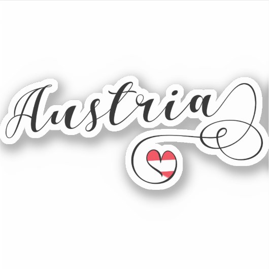 Oostenrijk Hart Vlag Sticker (Voorkant)