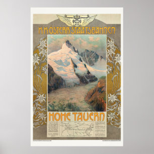Oostenrijk Hohe Tauern Vintage Travel Poster 1910