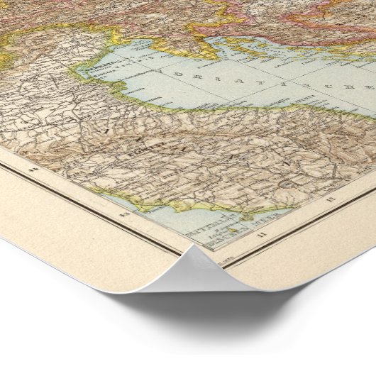 Oostenrijk Hongaarse Empire Map Poster (Hoek)