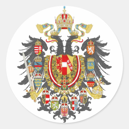 Oostenrijk Hongarije Empire Ronde Sticker (Voorkant)