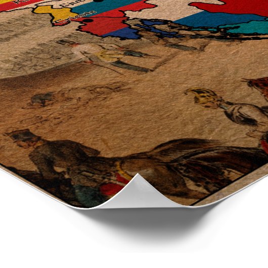 Oostenrijk Hongarije Vlag Kaart Poster (Hoek)