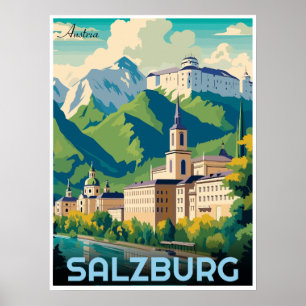 Oostenrijk hoofdstad Salzburg skyline Poster