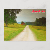Oostenrijk houten hut en pad briefkaart (Voorkant)