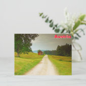 Oostenrijk houten hut en padkaart (Staand voorkant)