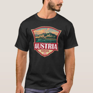 Oostenrijk Illustratie Retro Badge T-shirt