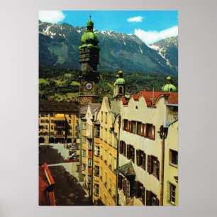 Oostenrijk, Innsbruck, Tirol, Golden dak, oude sta Poster