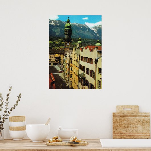 Oostenrijk, Innsbruck, Tirol, Golden dak, oude sta Poster (Keuken)