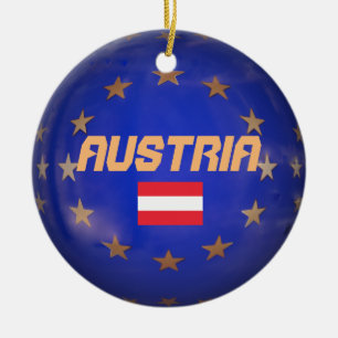 Oostenrijk Keramisch sierhuis van de Europese Unie Ornament