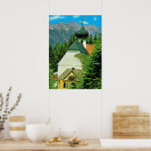 Oostenrijk, kerk van Heligewasser, Grossglockner Poster (Keuken)