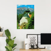 Oostenrijk, kerk van Heligewasser, Grossglockner Poster (Thuiskantoor)