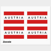 oostenrijk - land - vlag - naam rechthoekige sticker (Vel)