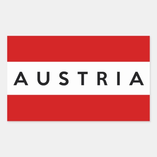 oostenrijk - land - vlag - naam rechthoekige sticker (Voorkant)