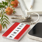 oostenrijk - land - vlag - naam sleutelhanger (Voorkant Rechts)
