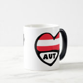 Oostenrijk Landcode Vlag Hart AUT Magische Mok (Voorkant rechts)