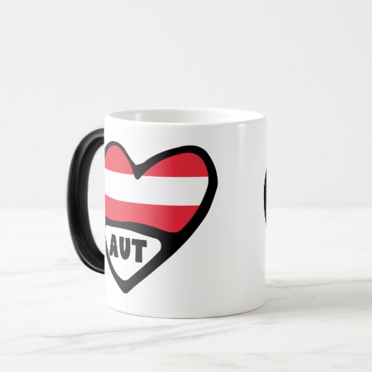 Oostenrijk Landcode Vlag Hart AUT Magische Mok (Voorkant links)