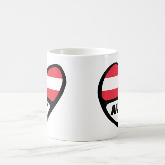 Oostenrijk Landcode Vlag Hart AUT Magische Mok (Center)