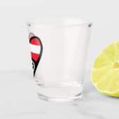 Oostenrijk Landcode Vlag Hart AUT Shot Glas (Rechts)