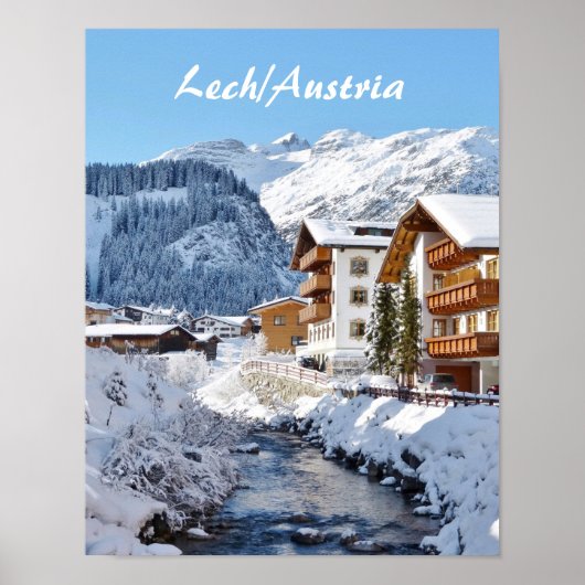 Oostenrijk Lech am Arlberg in de winter Poster (Voorkant)