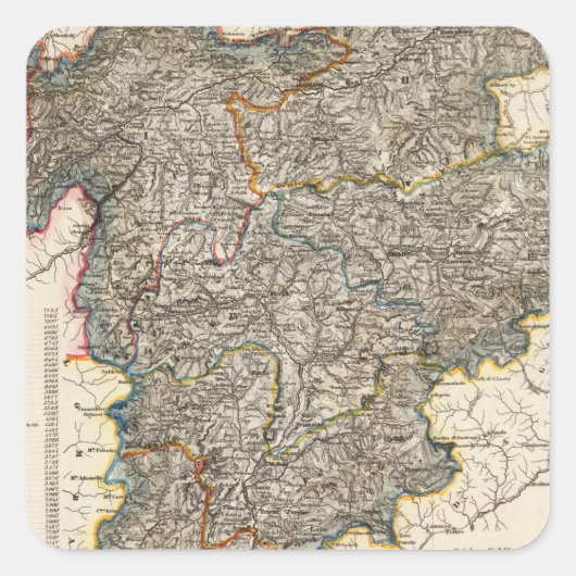Oostenrijk, Liechtenstein Vierkante Sticker (Voorkant)