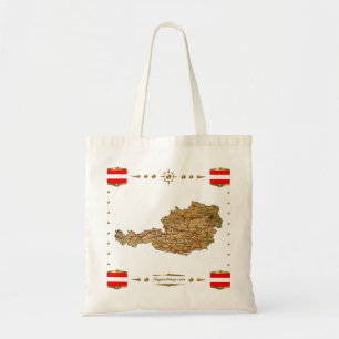 Oostenrijk Map + Flags Bag Tote Bag