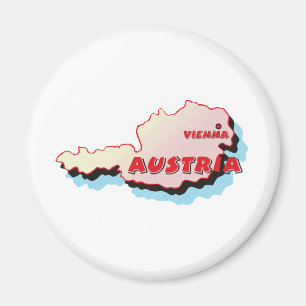 Oostenrijk Map Magneet