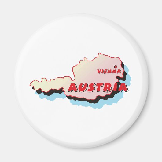 Oostenrijk Map Magneet (Voorkant)